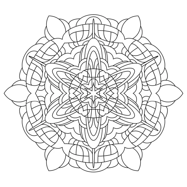 Svart och vit vektor Mandala. Mandala vektor konst, målarbok, zendoodle. — Stock vektor