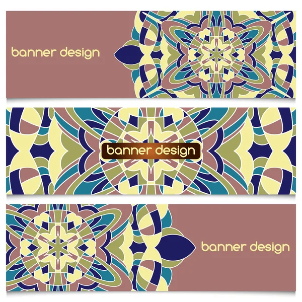 Abstrakte geometrische Header Vektor Hintergrund mit Mandala. — Stockvektor