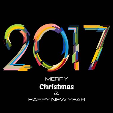 Mutlu yeni yıl 2017 arka plan. Yeni yıl ve Xmas tasarım öğe şablonu.