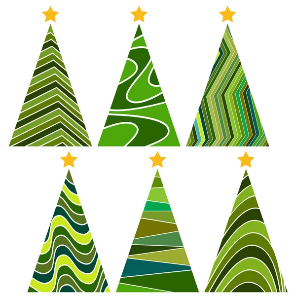 Conjunto de árboles de Navidad — Vector de stock