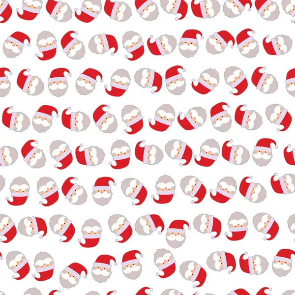 Nahtlose Vektorillustration der Gesichter des Weihnachtsmannes — Stockvektor
