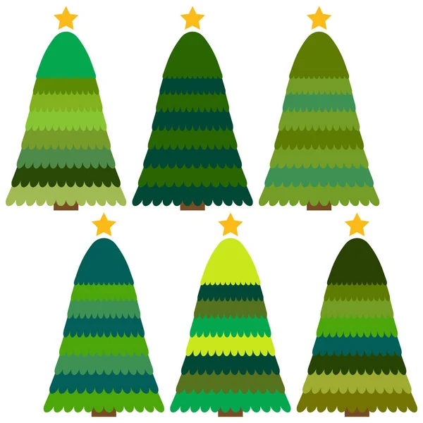 Набор рождественских елок. Изолированная векторная иллюстрация на Рождество — стоковый вектор
