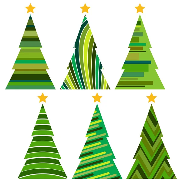 Conjunto de árboles de Navidad. Ilustración vectorial aislada para Feliz Navidad — Vector de stock