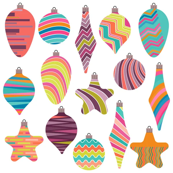 Set de Bolas de Navidad. Decoraciones de Navidad — Vector de stock