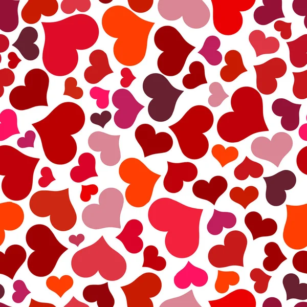 Varrat nélküli mintát piros szív. Kavargó piros szív fehér alapon. Vektor Valentin illusztráció — Stock Vector