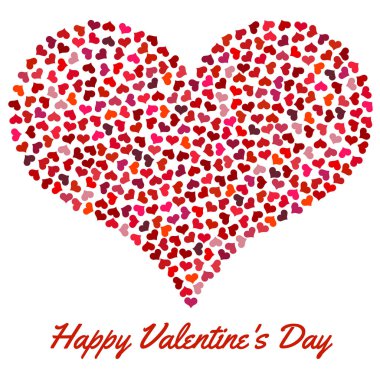 Küçük kalpler kırmızı kalp. Sevgiliye arka plan beyaz bir arka plan üzerinde kalp ile