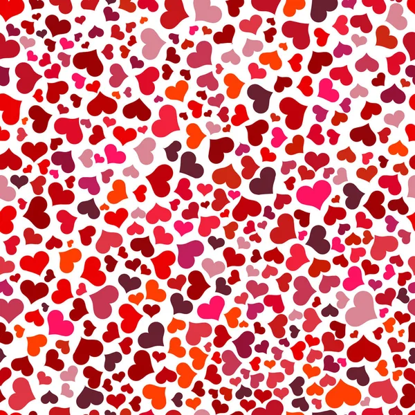 Varrat nélküli mintát piros szív. Kavargó piros szív fehér alapon — Stock Vector