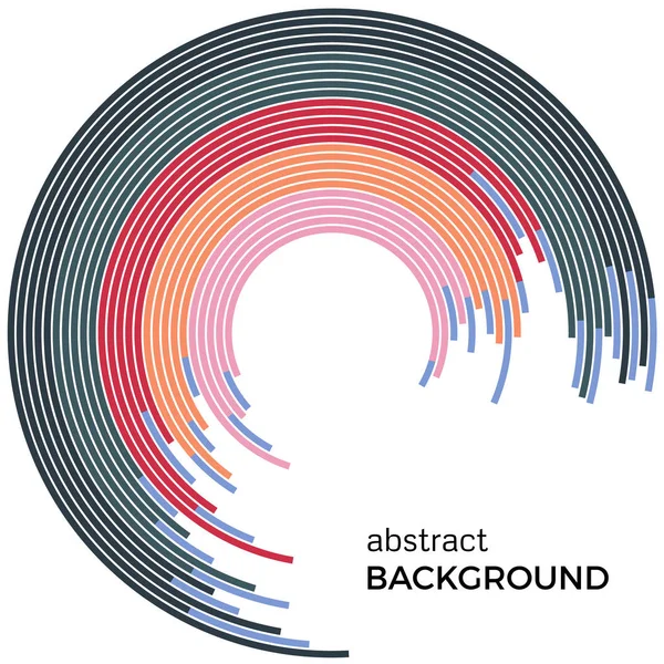 抽象的な背景明るい虹カラフルな線。あなたのテキストのための場所の色のついた丸 — ストックベクタ