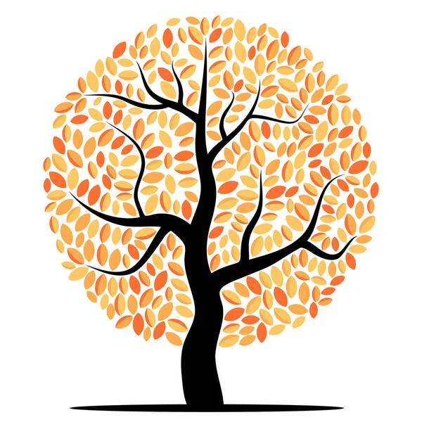 Vektorbaum mit gelben Blättern — Stockvektor