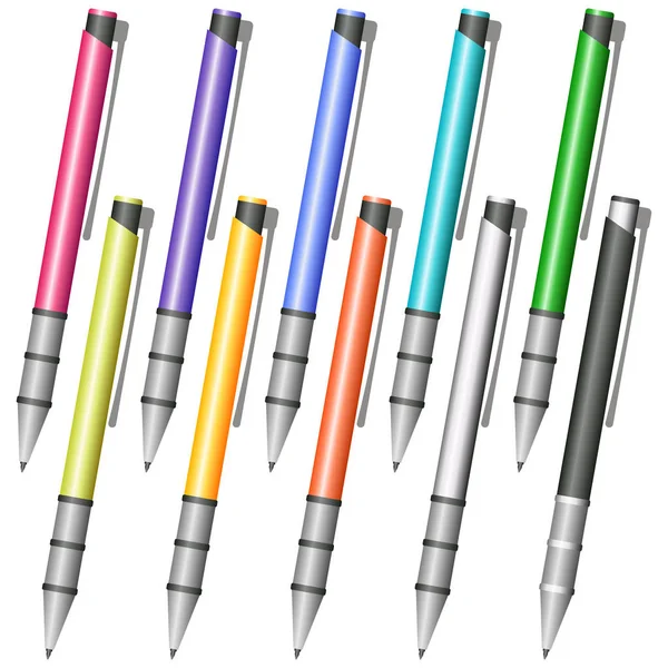 Készlet-ból multi-színes tollak — Stock Vector