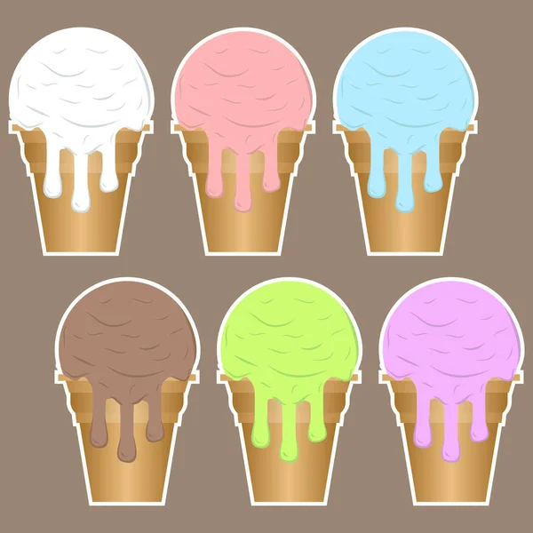 Ensemble de crème glacée — Image vectorielle