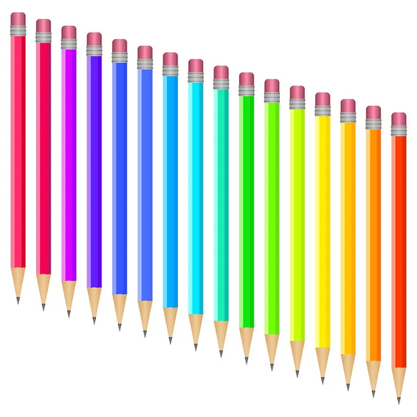 Ensemble de stylos multicolores — Image vectorielle