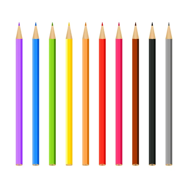 Ensemble de crayons multicolores — Image vectorielle