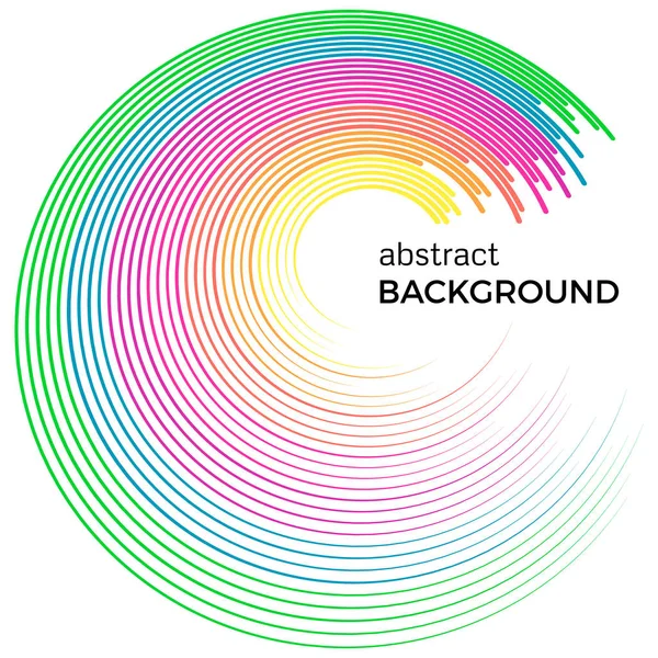 Fondo abstracto con líneas de colores brillantes. Círculos de colores con lugar para su texto — Vector de stock