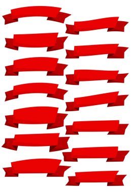 Kırmızı çizgi film şeritleri ve afiş web tasarımı için