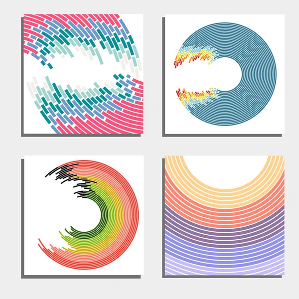 组的四个美丽的抽象背景。抽象的闪光光圈子. — 图库矢量图片