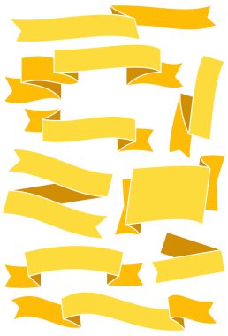 Sarı kurdele ve afiş web tasarımı için.