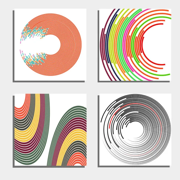 组的四个美丽的抽象背景。抽象的闪光光圈子. — 图库矢量图片
