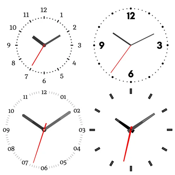 Набор из четырех механических часов . — стоковый вектор
