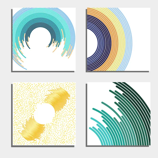 组的四个美丽的抽象背景。抽象的闪光光圈子 — 图库矢量图片