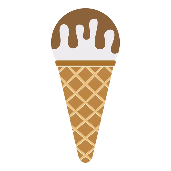 Egy waffle horn csokoládé fagylalt labdát. — Stock Vector