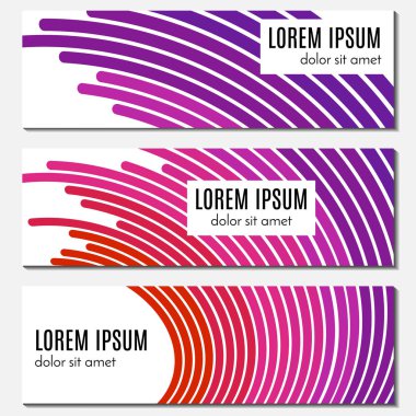 Eğri çizgiler ile kırmızı soyut başlık afiş kümesi ve metin için yer.