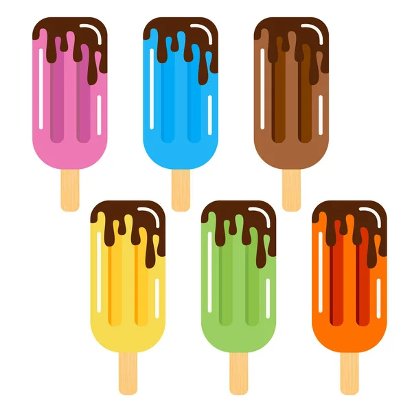 冰淇淋与巧克力一套 — 图库矢量图片