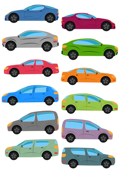 Conjunto de diferentes tipos de coches — Vector de stock