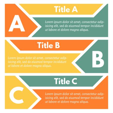 Üç yatay renkli seçenekleri afiş kümesi