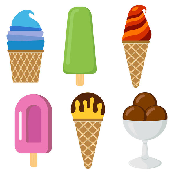 Set of vector illustration of ice cream.