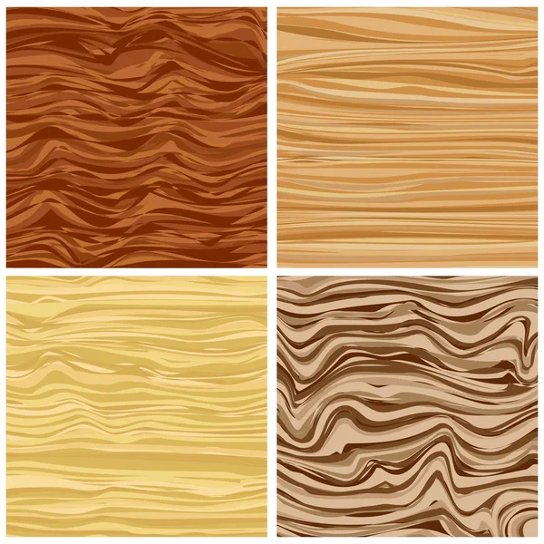 Set of four abstract wood texture in flat design — Stock Vector