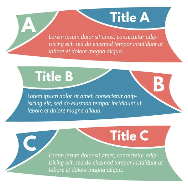 Üç yatay renkli seçenekleri afiş kümesi