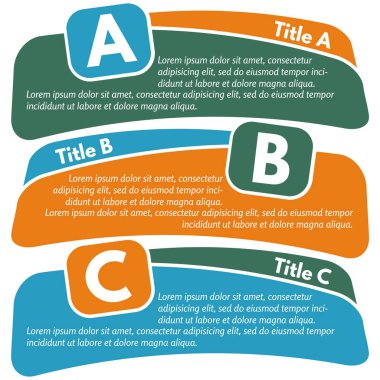 Üç yatay renkli seçenekleri afiş kümesi. 