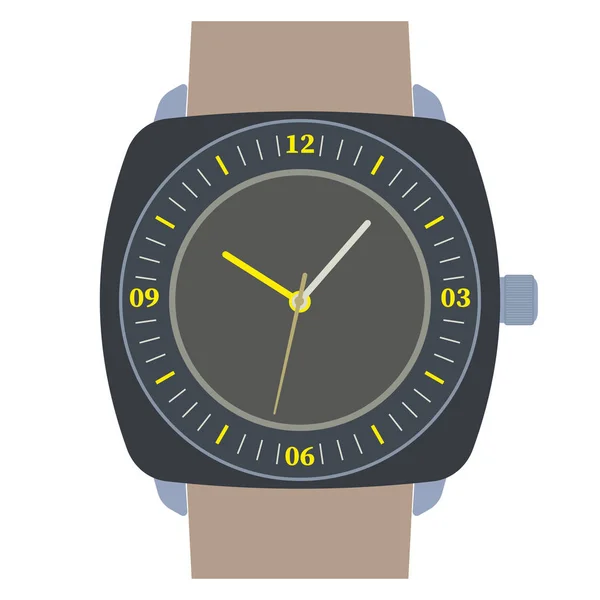 Klassiek design mechanische horloge geïsoleerd op witte achtergrond. — Stockvector