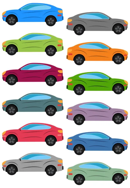 Set di auto multicolore . — Vettoriale Stock