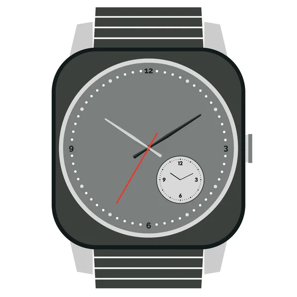 Klassiek design mechanische horloge geïsoleerd op witte achtergrond. — Stockvector