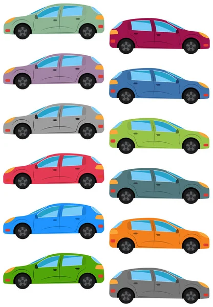 Conjunto de carro multicolorido —  Vetores de Stock