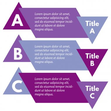 Üç yatay renkli seçenekleri afiş kümesi.