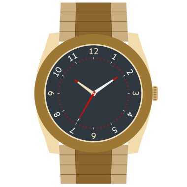 Beyaz arka plan üzerinde izole klasik tasarım mekanik kol saati.