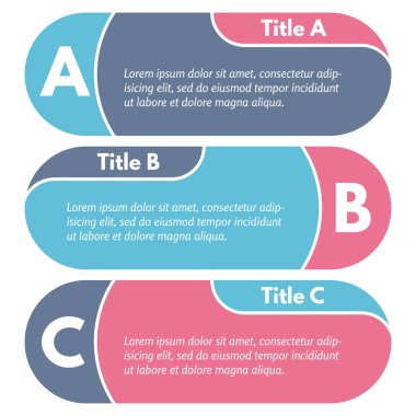 Üç yatay renkli seçenekleri afiş kümesi