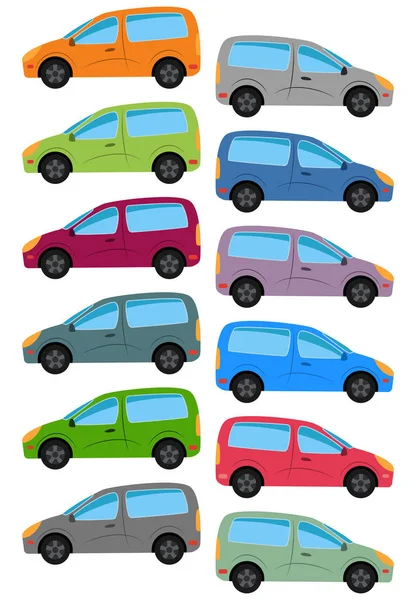 Conjunto de carro multicolorido —  Vetores de Stock