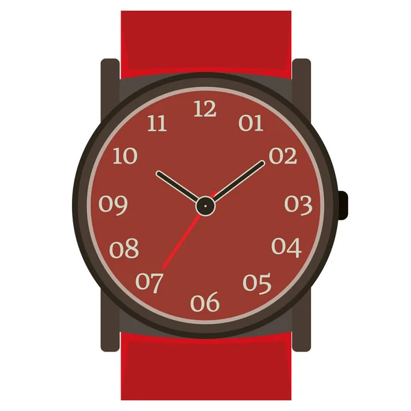 Relógio de pulso mecânico de design clássico isolado no fundo branco . —  Vetores de Stock