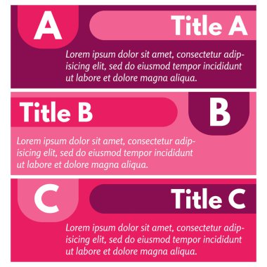 Üç yatay renkli seçenekleri afiş kümesi