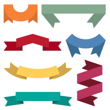 Yedi renkli kurdeleler ve afiş web tasarımı için