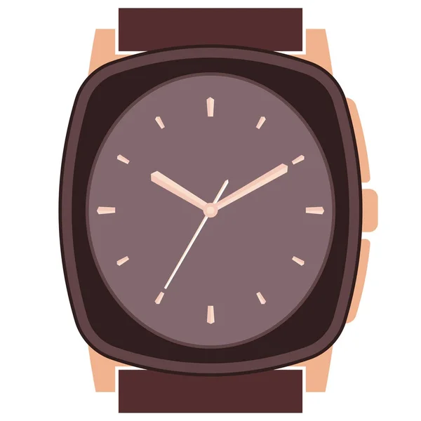 Reloj de pulsera mecánico de diseño clásico aislado sobre fondo blanco — Vector de stock