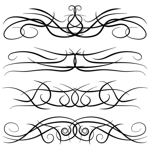 Set of vintage decorative curls, swirls, monograms and calligraphic borders