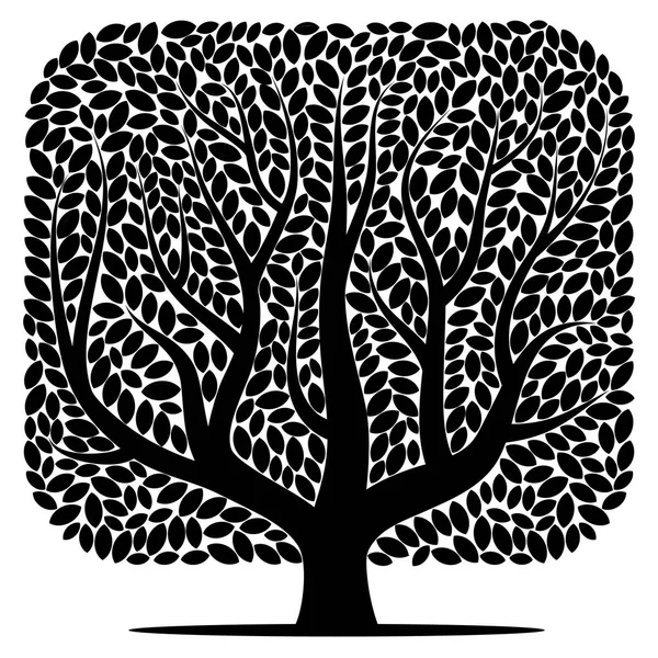 Silhouette vectorielle d'un arbre — Image vectorielle