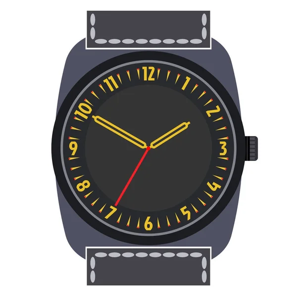 흰색 배경에 고립 된 클래식 디자인 기계적인 손목 시계 — 스톡 벡터