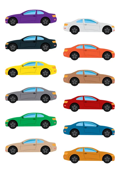 Conjunto de carro multicolorido — Vetor de Stock