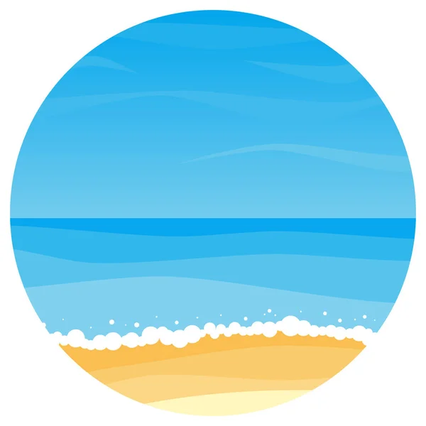 Paysage vectoriel avec plage d'été en cercle — Image vectorielle